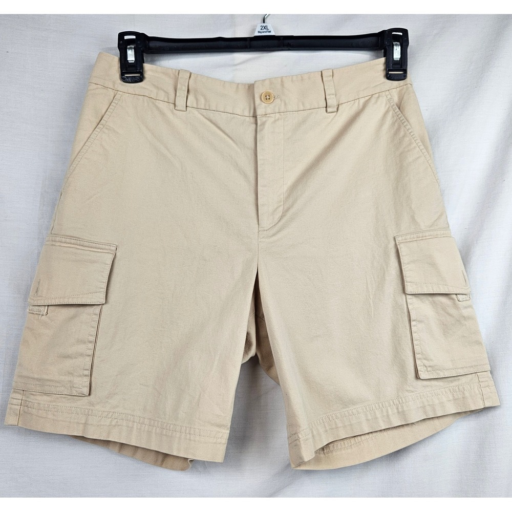 Lauren Ralph Lauren Tan Khaki Cargo Shorts Size 8 Utility Stretch Cotton Preppy